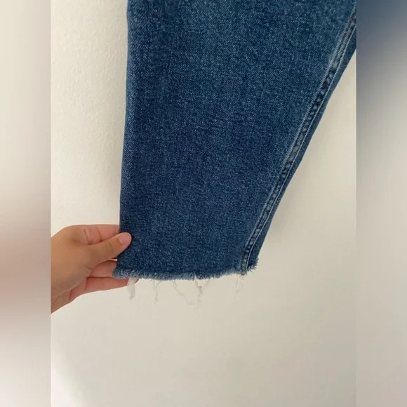 Redone/ Originals High Rise Stovepipe Jeans Blue Size 29 Frayed Hem - Picture 5 of 8